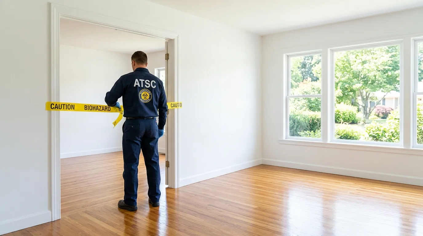 Certified biohazard cleanup crew performing Trauma Scene Cleanup in Peru